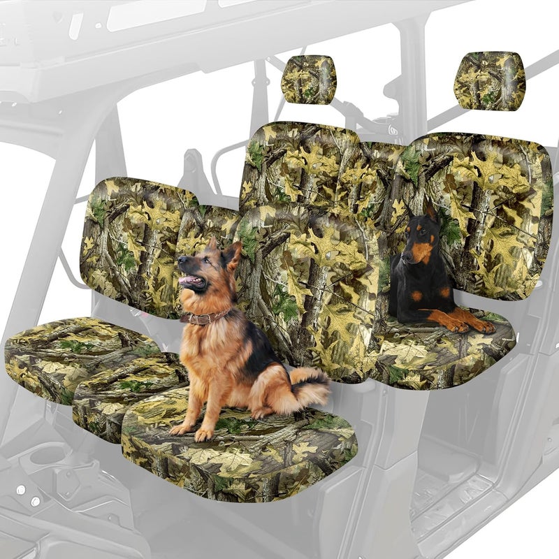 BORDAN UTV Waterproof Seat Cover for Can-Am Defender MAX 2018-2025/MAX DPS 2017-2025, Heavy Duty 1680D Camo Seat Cover Set for UTV Full Protection Outdoor(14 PCS) - Image 2